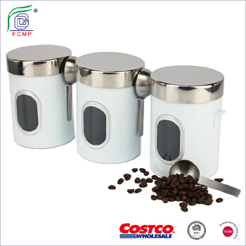Green Color Airtight kitchen Metal Canister with Powder coating 